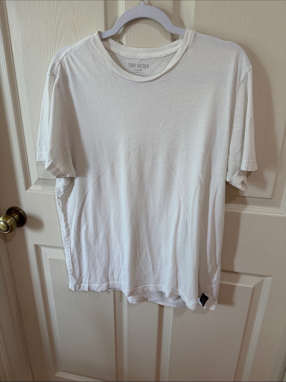 Todd Snyder White Short-Sleeve Crewneck Tee Sz L. Box10
